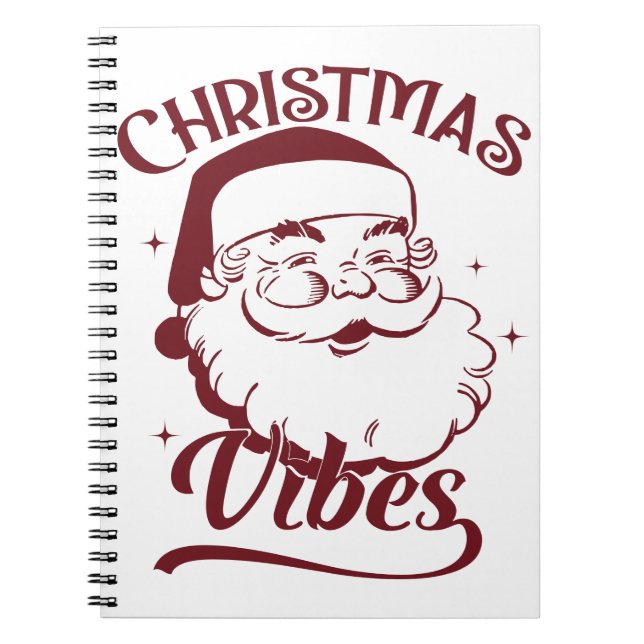 Christmas Vibes Vintage Design Anteckningsbok (Framsidan)