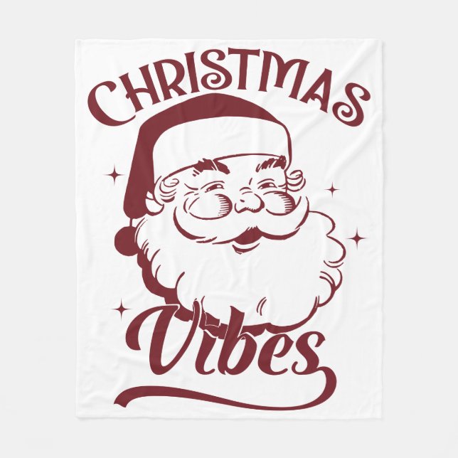 Christmas Vibes Vintage Design Fleecefilt (Framsidan)
