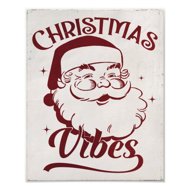 Christmas Vibes Vintage Design Fototryck (Framsidan)