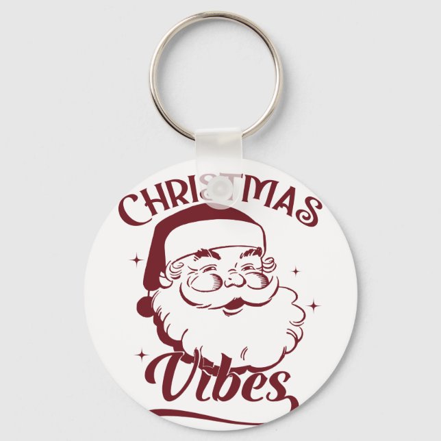Christmas Vibes Vintage Design Nyckelring (Framsida)