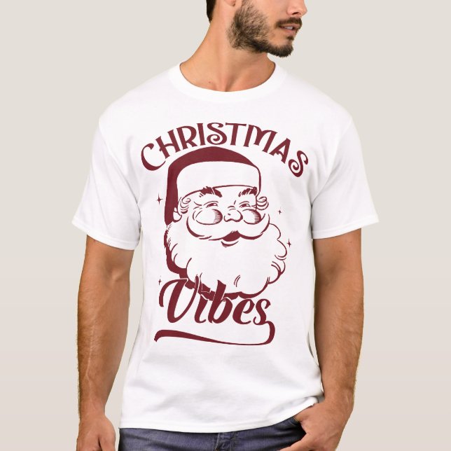 Christmas Vibes Vintage Design T Shirt (Framsida)