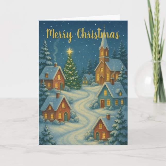 Christmas Village Custom Christmas Card Kort (Framsida)