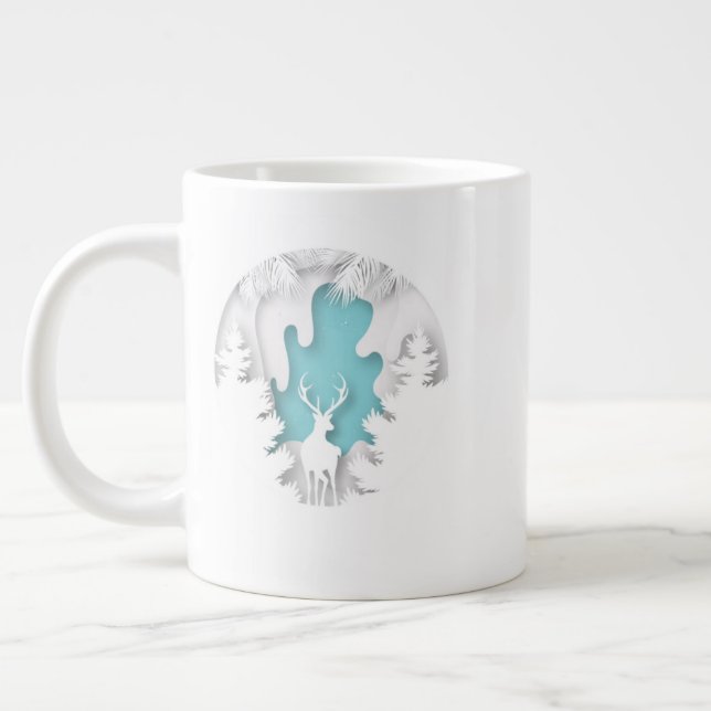 Christmas Village Mug – Cozy Holiday Cocoa & Coffe Jumbo Mugg (Vänster)