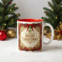 Christmas Vintage Ornate Gold Frame