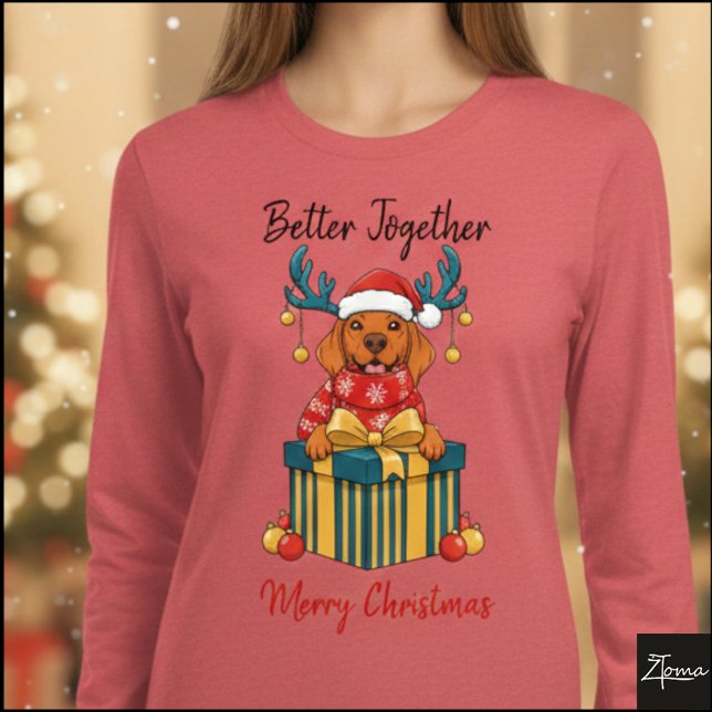 Christmas Vizsla Reindeer Gift Red Graphic T Shirt (Skapare uppladdad)
