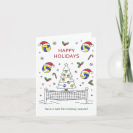 Christmas volleyball Ball Santa Hat Greeting Cards Helgkort
