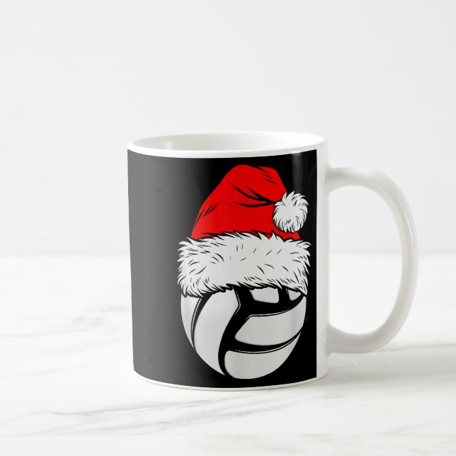 Christmas Volleyball Ball Santa Hat Xmas Matching  Kaffemugg (Höger)