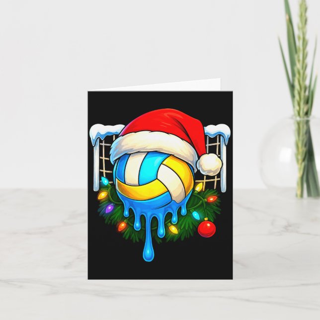 Christmas Volleyball Drip Ice Cream Drip Xmas  Kort (Framsida)