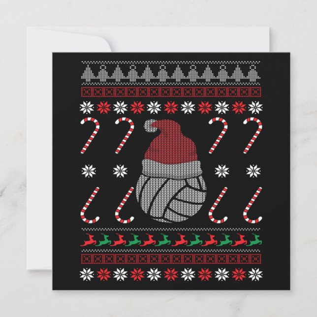 Christmas Volleyball Funny Sport Lover Xmas Gift Inbjudningar (Framsida)