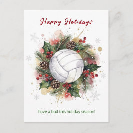 Christmas Volleyball Holiday Greeting Cards Helg Vykort