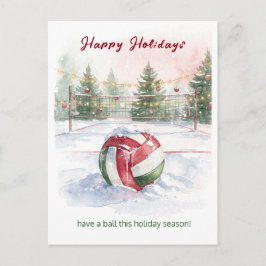 Christmas Volleyball Holiday Greeting Cards Helg Vykort
