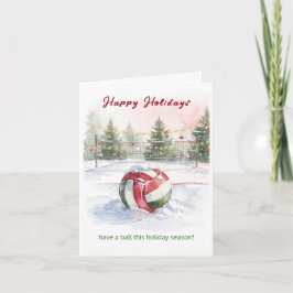 Christmas Volleyball Holiday Greeting Cards Helgkort