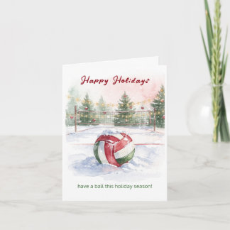 Christmas Volleyball Holiday Greeting Cards Helgkort