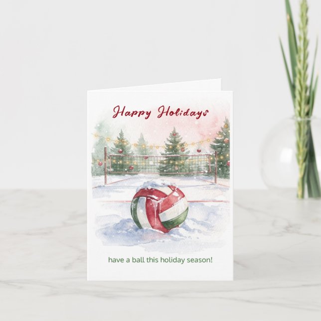 Christmas Volleyball Holiday Greeting Cards Helgkort (Framsida)