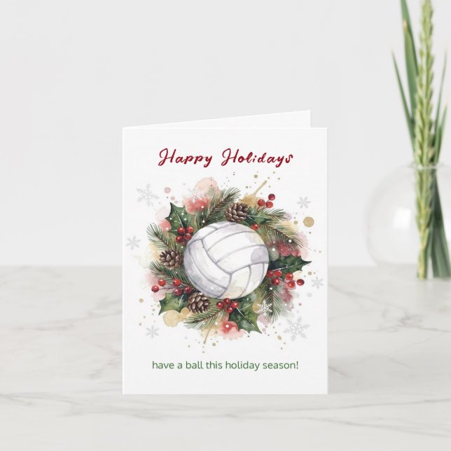 Christmas Volleyball Holiday Greeting Cards Helgkort (Framsida)