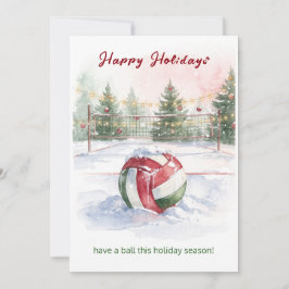Christmas Volleyball Holiday Greeting Cards Julkort