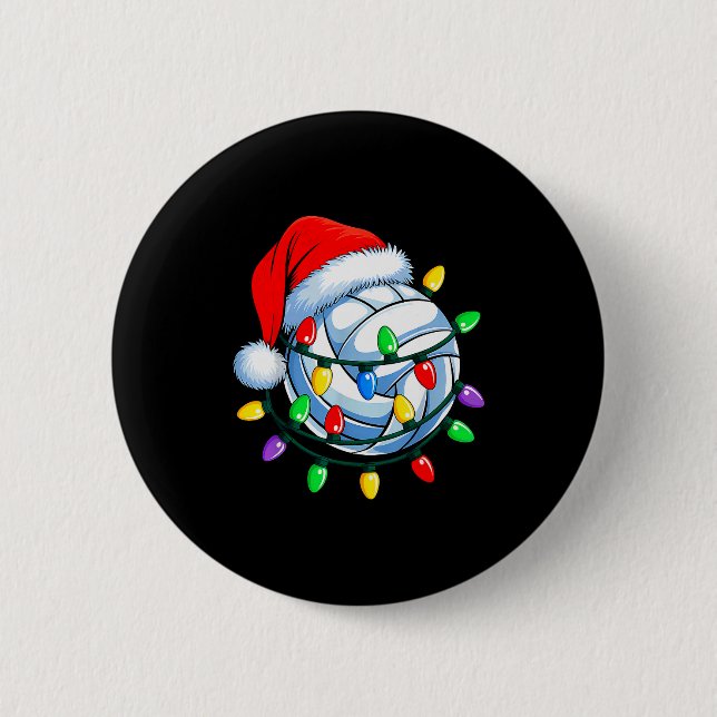 Christmas Volleyball Xmas Santa Srts Hat Mens Wome Knapp (Framsida)
