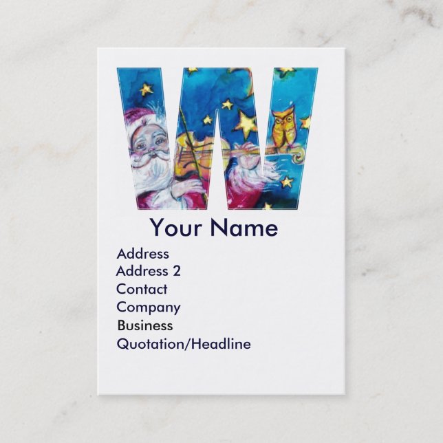 CHRISTMAS W BREV / INSPIRED SANTA MONOGRAM VISITKORT (Framsida)