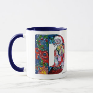 CHRISTMAS W BREV / SANTA MED VIOLIN MONOGRAM MUGG
