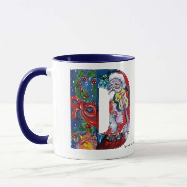 CHRISTMAS W BREV / SANTA MED VIOLIN MONOGRAM MUGG (Vänster)