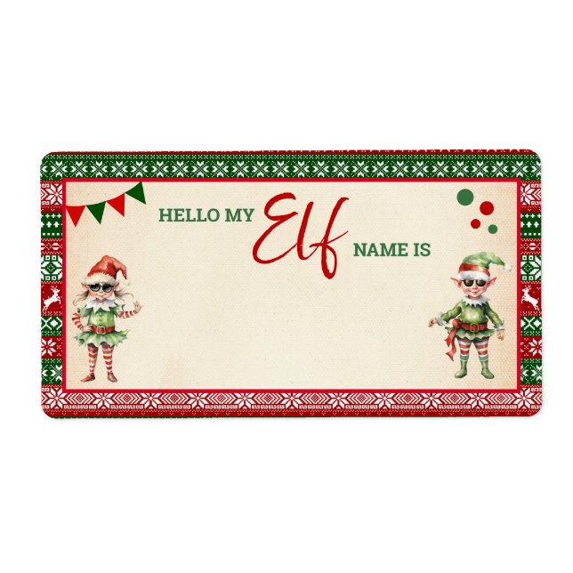 Christmas What is Your Elf Game Ugly Sweater Fraktsedel (Framsidan)