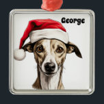 CHRISTMAS WHIPPET HUND AND SANTA HAT JULGRANSPRYDNAD METALL<br><div class="desc">CHRISTMAS WHIPPET HUND AND SANTA HAT</div>