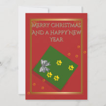Christmas Whispers Elegant Gold Flat Holiday Card