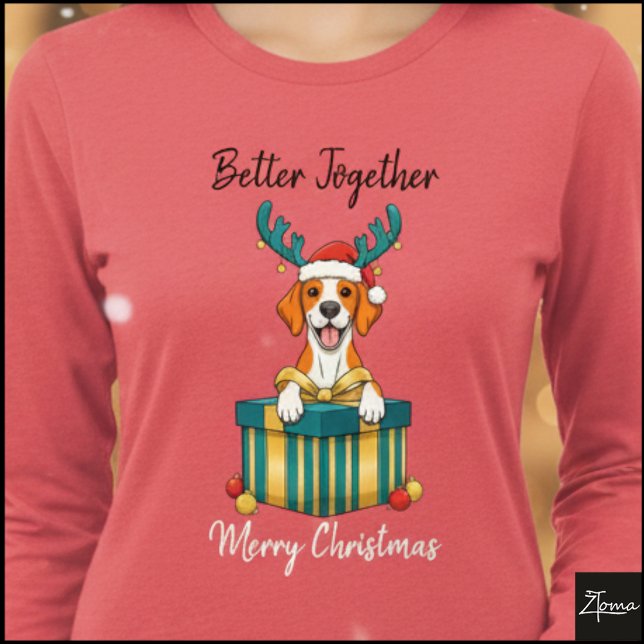 Christmas White Pointer Reindeer Gift Graphic T Shirt (Skapare uppladdad)