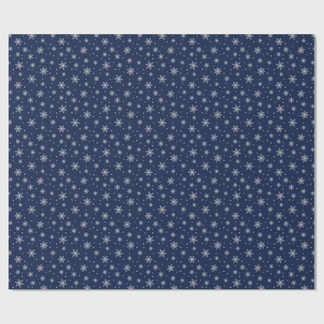 Christmas White Snowflakes Themed Packaging Black Presentpapper (Platt)