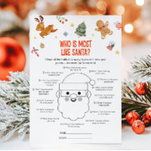 Christmas Who is Most Like Santa Game