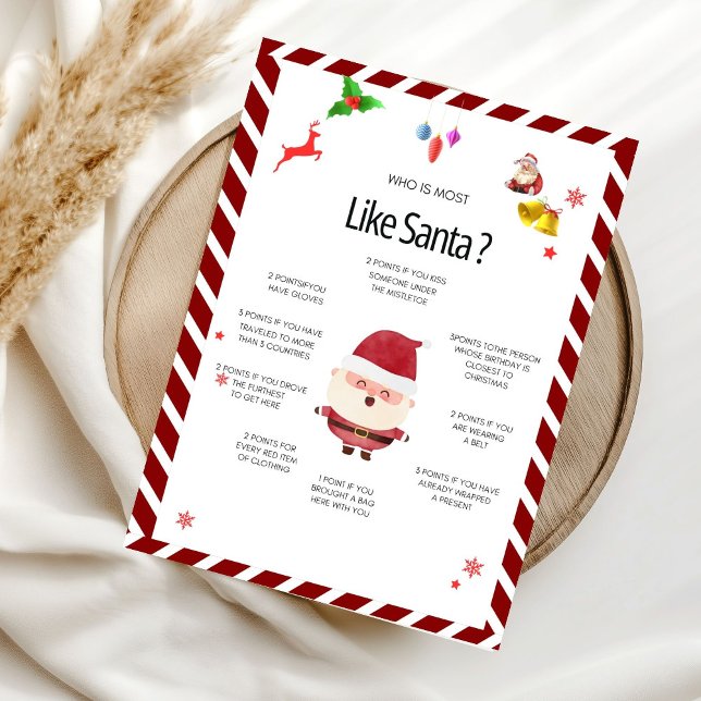 Christmas “Who is Most Likely” Santa Card Gam card Inbjudningar (Skapare uppladdad)