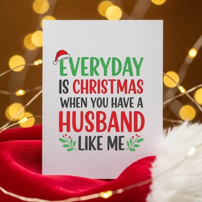 Christmas Wife Card Funny Husband Message Julkort (Skapare uppladdad)