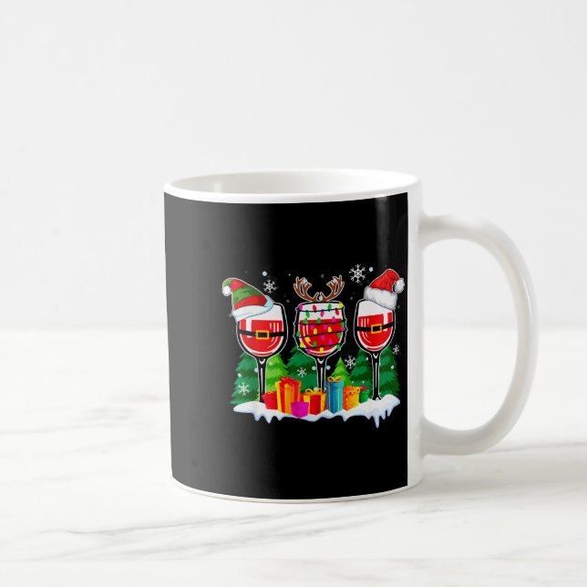 Christmas Wine - Funny Reindeer Santa Xmas Alcohol Kaffemugg (Höger)