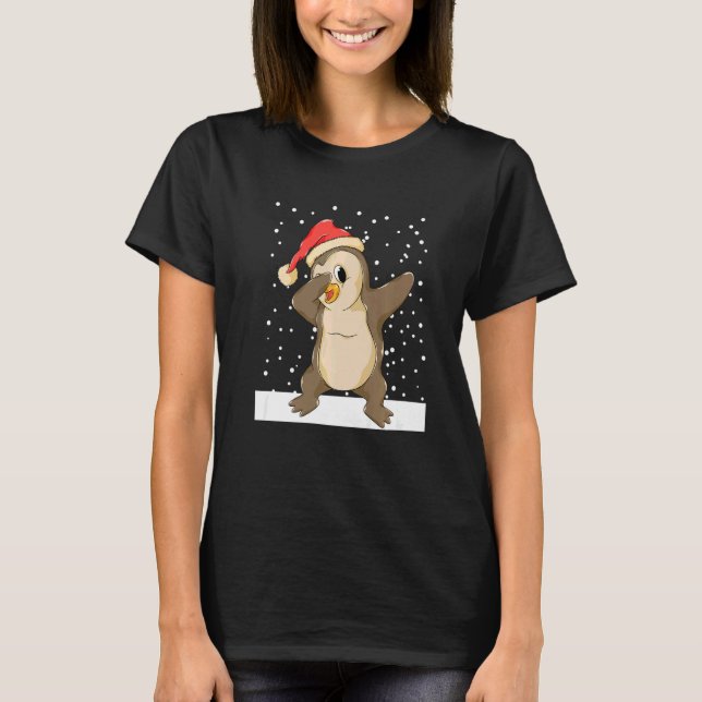 Christmas winter Christmas Xmas penguin dab Christ T Shirt (Framsida)