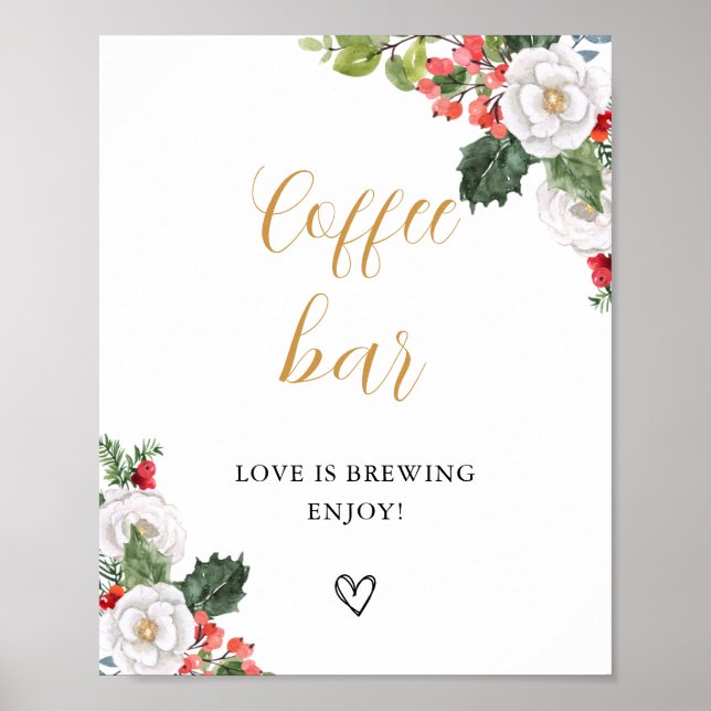Christmas Winter Coffee Bar Table Sign Poster (Framsidan)