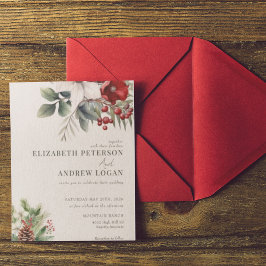Christmas Winter Floral | Christmas Wedding Inbjudningar