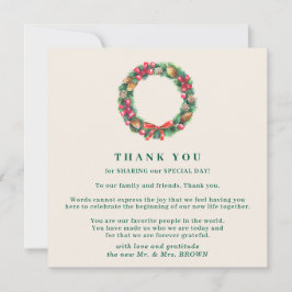 Christmas Winter Forest Elegant Wedding Thank You Inbjudningar