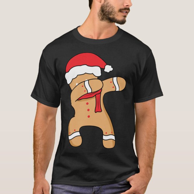 Christmas winter holiday dance dabbing gingerbread t shirt (Framsida)