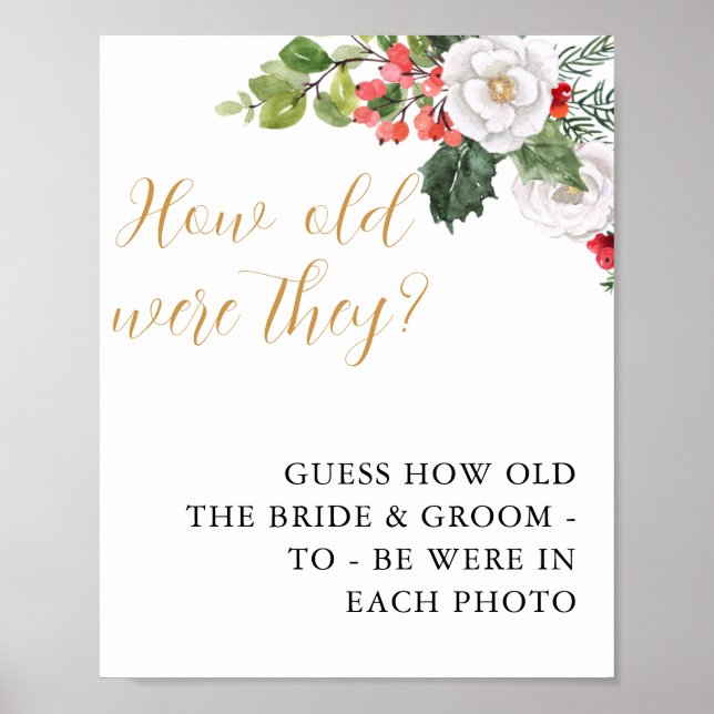 Christmas Winter How Old Were They Bridal Shower Poster (Framsidan)