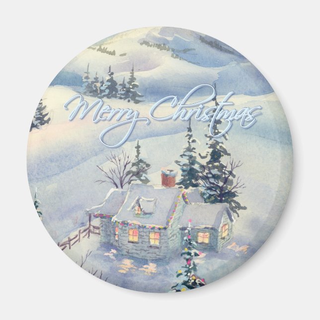CHRISTMAS WINTER SCENE by SHARON SHARPE Magnet (Framsidan)