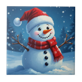Christmas Winter Scene Ceramic Tile for Home Kakelplatta