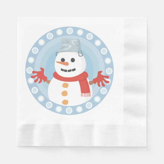CHRISTMAS WINTER SNÖGUBBE PAPPERSSERVETT (Framsidan)