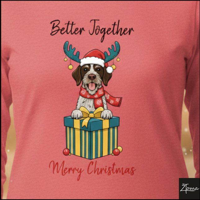 Christmas Wirehaired Pointer Reindeer Gift Graphic T Shirt (Skapare uppladdad)