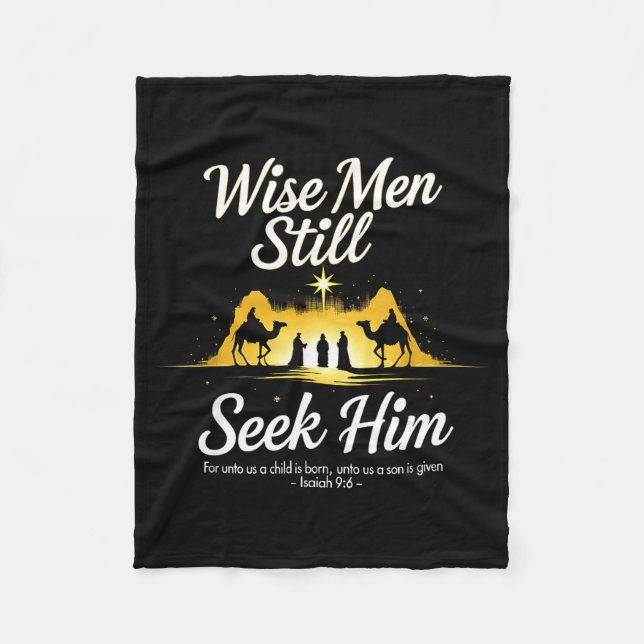 Christmas Wise Men Still Seek Him 3 Kings Religiou Fleecefilt (Framsidan)