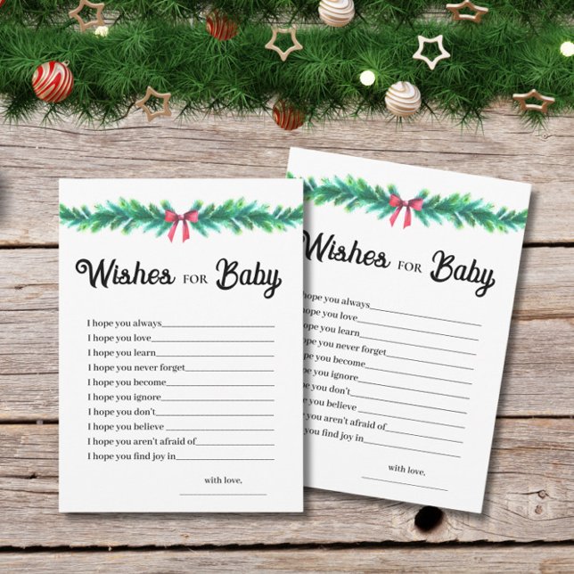 Christmas Wishes for Baby Shower Game Card  Inbjudningar (Skapare uppladdad)