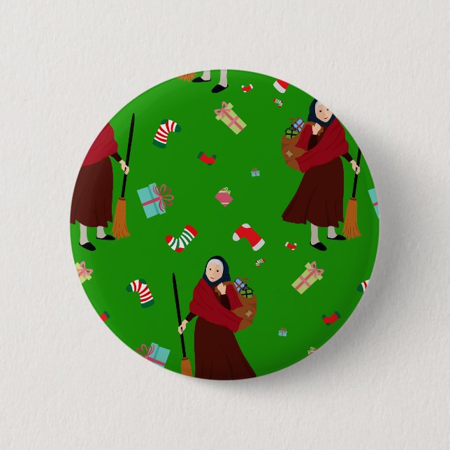 christmas witch Befana Knapp (Framsida)