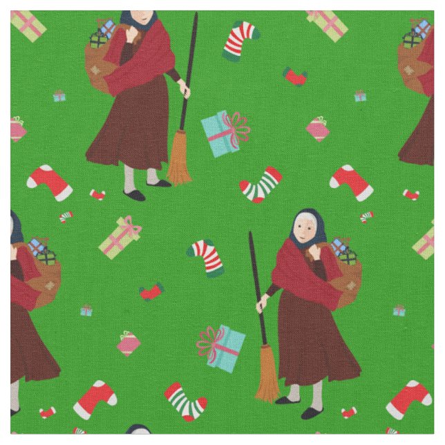 christmas Witch Befana-väv Tyg (Närbild)