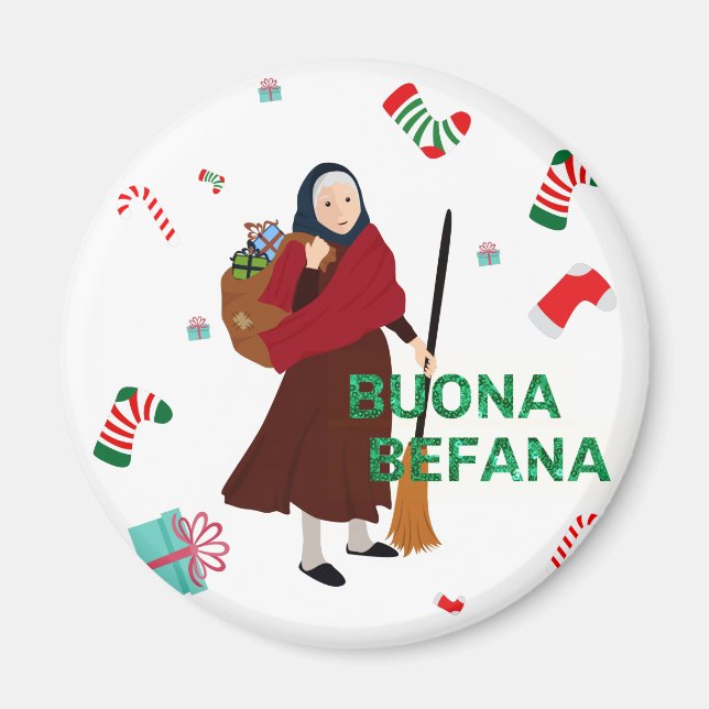 christmas Witch buona Befana Magnet (Framsidan)