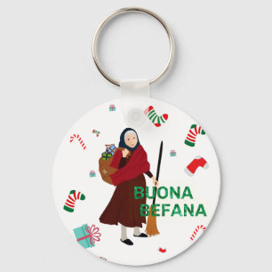 christmas Witch buona Befana Nyckelring