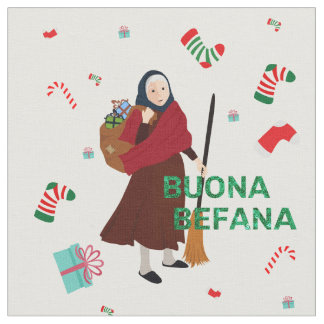 christmas Witch buona Befana-väv Tyg